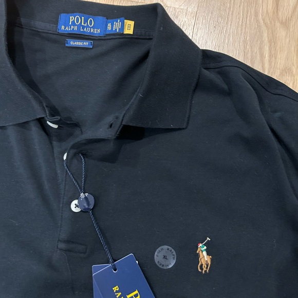 Polo Ralph Lauren Black Polo Shirt Size XL - Picture 3 of 4